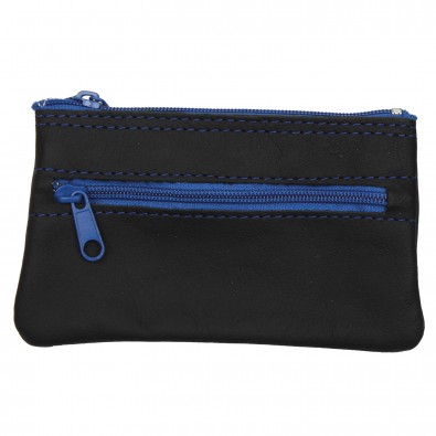 Leder-Schlüsselmäppchen Akzente, Blau Leder-Schlüsselmäppchen Akzente, Blau