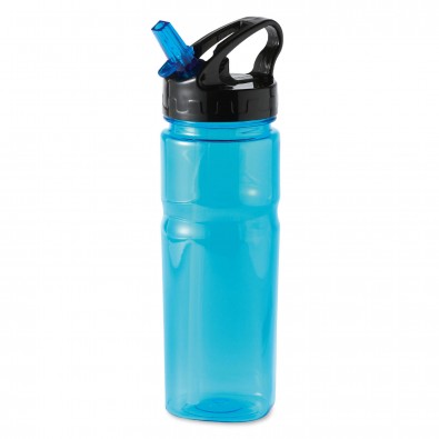 Trinkflasche mit Trinkhalm Colour Blau