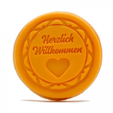 Keksbotschaft, Herzlich Willkommen, Orange Keksbotschaft, Herzlich Willkommen, Orange