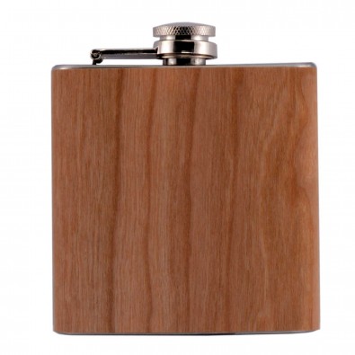 Edelstahl Flachmann Wood, 180 ml Edelstahl Flachmann Wood, 180 ml