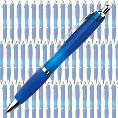 Werbe-Set: 400 Kugelschreiber Rio transparent, Blau/Transparent Werbe-Set: 400 Kugelschreiber Rio transparent, Blau/Transparent