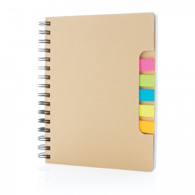 A5 Kraft Spiral Notizbuch mit Haftnotizen, braun A5 Kraft Spiral Notizbuch mit Haftnotizen, braun