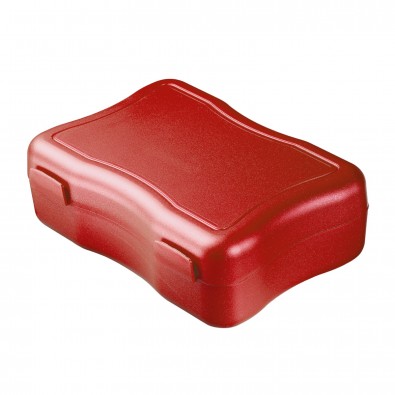 Brotzeitdose Wave, mittel, metallic-rot Brotzeitdose Wave, mittel, metallic-rot