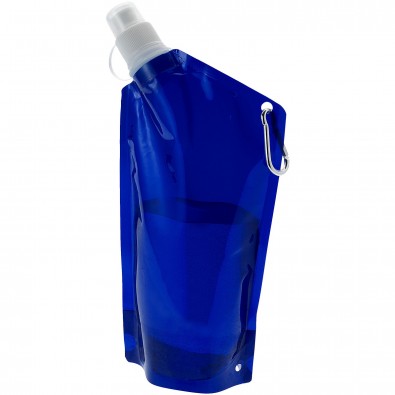 Cabo 600 ml Wasserbeutel mit Karabiner, transparent blau Cabo 600 ml Wasserbeutel mit Karabiner, transparent blau