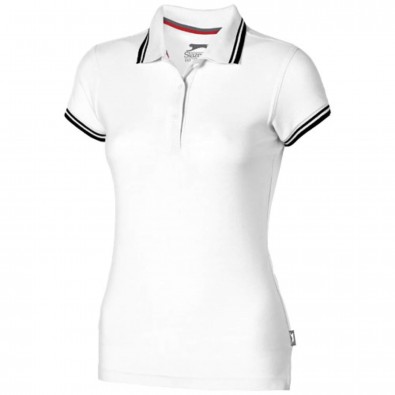 Deuce Poloshirt mit weißem Rand für Damen, weiss, XL Deuce Poloshirt mit weißem Rand für Damen, weiss, XL