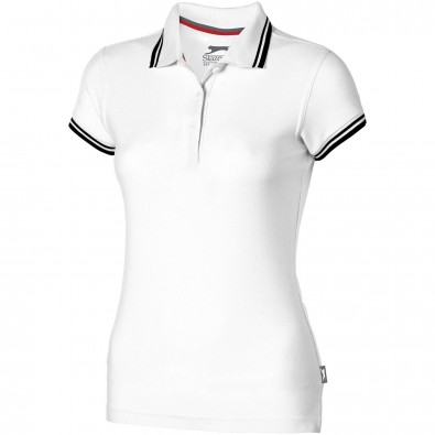 Deuce Poloshirt mit weißem Rand für Damen, weiss, XL Deuce Poloshirt mit weißem Rand für Damen, weiss, XL