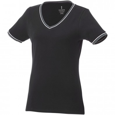 Elbert Piqué T-Shirt für Damen, schwarz,grau meliert,weiss, L Elbert Piqué T-Shirt für Damen, schwarz,grau meliert,weiss, L