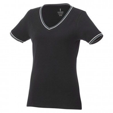Elbert Piqué T-Shirt für Damen, schwarz,grau meliert,weiss, L Elbert Piqué T-Shirt für Damen, schwarz,grau meliert,weiss, L