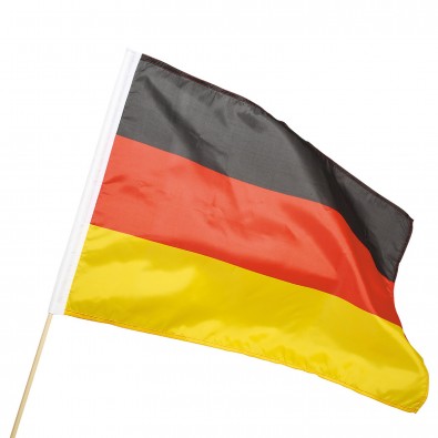 Fahne "Holzstab", Deutschland-Farben Fahne "Holzstab", Deutschland-Farben
