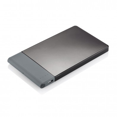 Flache Powerbank 4.600 mAh, schwarz,grau Flache Powerbank 4.600 mAh, schwarz,grau