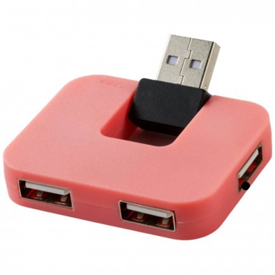 Gaia USB Hub mit 4 Anschlüssen, rosa Gaia USB Hub mit 4 Anschlüssen, rosa