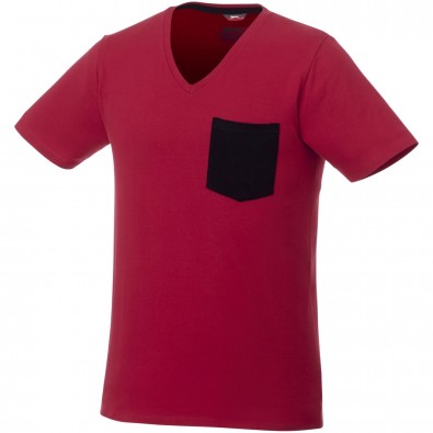Gully T-Shirt mit Tasche für Herren, dunkelrot,navy, XL Gully T-Shirt mit Tasche für Herren, dunkelrot,navy, XL