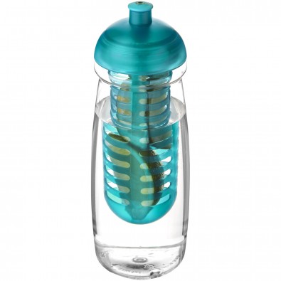 H2O Pulse® 600 ml Sportflasche mit Stülpdeckel und Infusor, transparent,aquablau H2O Pulse® 600 ml Sportflasche mit Stülpdeckel und Infusor, transparent,aquablau