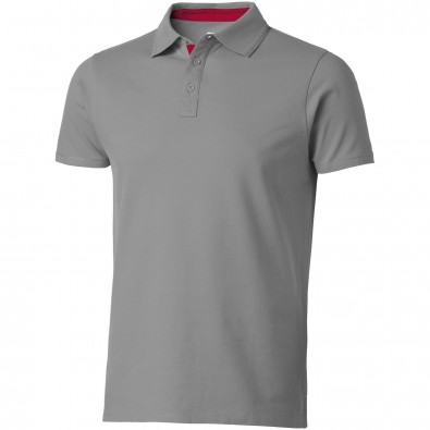 Hacker Poloshirt für Herren, grau,rot, L Hacker Poloshirt für Herren, grau,rot, L