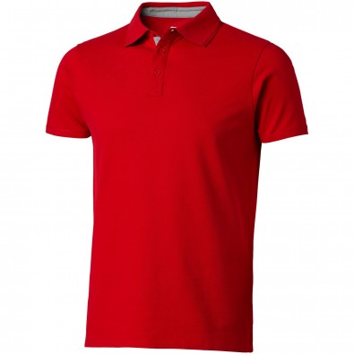 Hacker Poloshirt für Herren, rot,grau, S Hacker Poloshirt für Herren, rot,grau, S