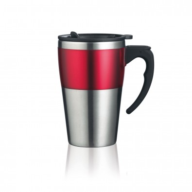 Highland Isolierbecher, rot,silber Highland Isolierbecher, rot,silber
