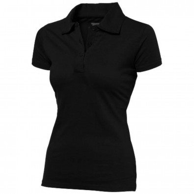 Let Jersey Poloshirt für Damen, schwarz, S Let Jersey Poloshirt für Damen, schwarz, S