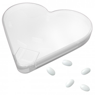 Mint-Spender Herz, transparent-milchig Mint-Spender Herz, transparent-milchig