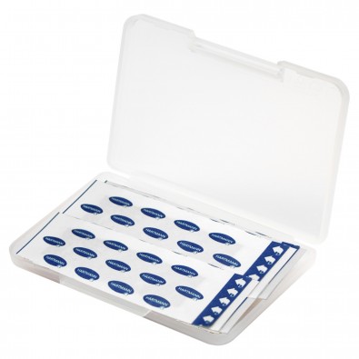Notfall-Set Pflaster Box, transparent-milchig Notfall-Set Pflaster Box, transparent-milchig