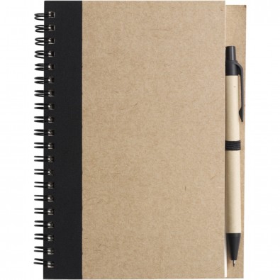 Notizbuch aus recyceltem Papier, schwarz Notizbuch aus recyceltem Papier, schwarz