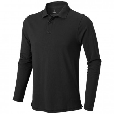 Oakville langärmliges Poloshirt für Herren, anthrazit, S Oakville langärmliges Poloshirt für Herren, anthrazit, S
