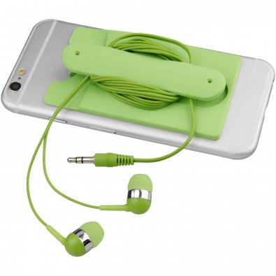 Ohrhörer mit Kabel und Silikon Telefontasche, limone Ohrhörer mit Kabel und Silikon Telefontasche, limone