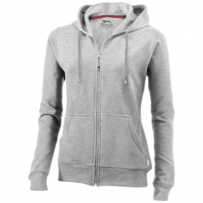 Open Kapuzensweatjacke für Damen, grau meliert, S Open Kapuzensweatjacke für Damen, grau meliert, S