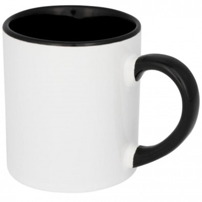 Pixi 250 ml Mini farbige Sublimations-Tasse, schwarz Pixi 250 ml Mini farbige Sublimations-Tasse, schwarz