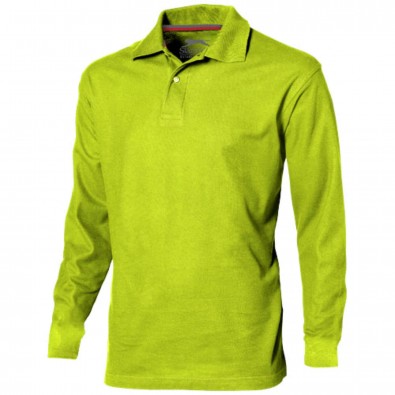 Point langärmliges Poloshirt für Herren, apfelgrün, S Point langärmliges Poloshirt für Herren, apfelgrün, S