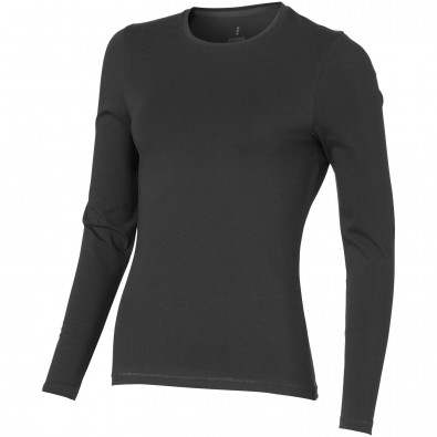 ELEVATE Damen Öko Langarmshirt Ponoka, anthrazit, XL ELEVATE Damen Öko Langarmshirt Ponoka, anthrazit, XL