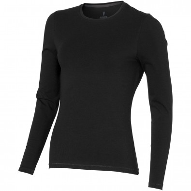 Ponoka – Öko-Langarmshirt für Damen, schwarz, L Ponoka – Öko-Langarmshirt für Damen, schwarz, L