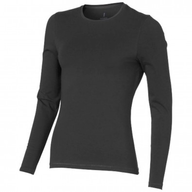 Ponoka – Öko-Langarmshirt für Damen, anthrazit, XL Ponoka – Öko-Langarmshirt für Damen, anthrazit, XL