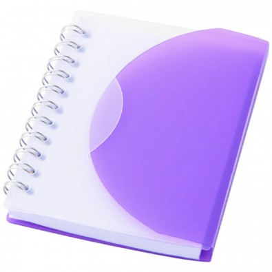 Post DIN A7 Spiral Notizbuch, lila,transparent Post DIN A7 Spiral Notizbuch, lila,transparent
