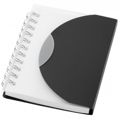 Post DIN A7 Spiral Notizbuch, schwarz,transparent Post DIN A7 Spiral Notizbuch, schwarz,transparent