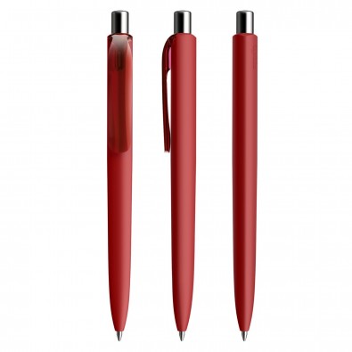 prodir® Kugelschreiber DS8 Soft Touch PRR Push, dunkelrot/silber poliert prodir® Kugelschreiber DS8 Soft Touch PRR Push, dunkelrot/silber poliert