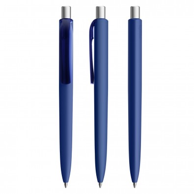 prodir® Kugelschreiber DS8 Soft Touch PRR Push, klassikblau/silber satiniert prodir® Kugelschreiber DS8 Soft Touch PRR Push, klassikblau/silber satiniert