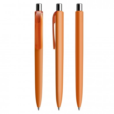 Prodir DS8 Soft Touch PRR Push Kugelschreiber, Orange-Silber poliert Prodir DS8 Soft Touch PRR Push Kugelschreiber, Orange-Silber poliert