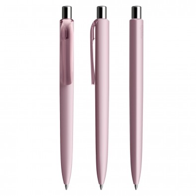 Prodir DS8 Soft Touch PRR Push Kugelschreiber, Rosé-Silber poliert Prodir DS8 Soft Touch PRR Push Kugelschreiber, Rosé-Silber poliert