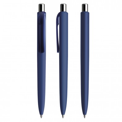 Prodir DS8 Soft Touch PRR Push Kugelschreiber, Sodalithblau-Silber poliert Prodir DS8 Soft Touch PRR Push Kugelschreiber, Sodalithblau-Silber poliert