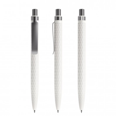prodir® Kugelschreiber QS01 PMS Push, weiß/graphit satiniert prodir® Kugelschreiber QS01 PMS Push, weiß/graphit satiniert