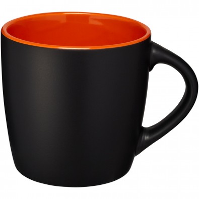Riviera 340 ml Keramiktasse, schwarz,orange Riviera 340 ml Keramiktasse, schwarz,orange