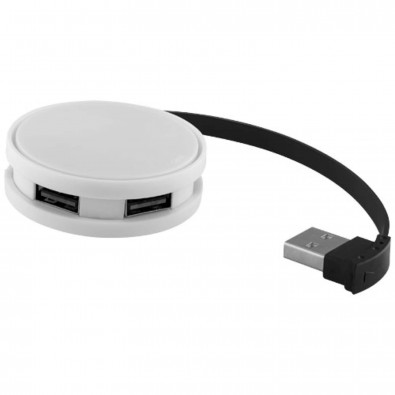 Round USB Hub, weiss,schwarz Round USB Hub, weiss,schwarz