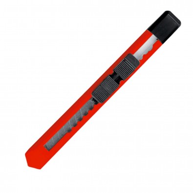 Schlankes Kartonmesser aus Kunststoff, rot Schlankes Kartonmesser aus Kunststoff, rot
