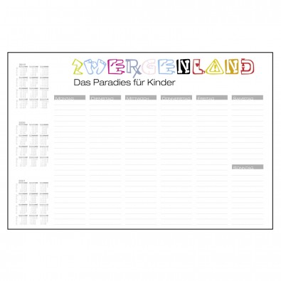 Schreibunterlage, mit Kalender und Wochentage, inkl. 4-farbigem Druck Schreibunterlage, mit Kalender und Wochentage, inkl. 4-farbigem Druck