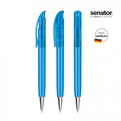 SENATOR Challenger Clear MT Druckkugelschreiber, blau Hex. Cyan SENATOR Challenger Clear MT Druckkugelschreiber, blau Hex. Cyan