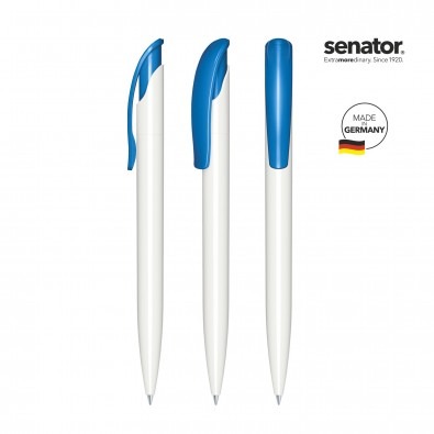 SENATOR Challenger Polished Basic Druckkugelschreiber, weiß/blau 2935 SENATOR Challenger Polished Basic Druckkugelschreiber, weiß/blau 2935