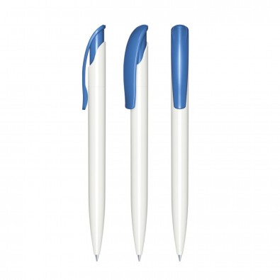 SENATOR Challenger Polished Basic Druckkugelschreiber, weiß/blau 2935 SENATOR Challenger Polished Basic Druckkugelschreiber, weiß/blau 2935