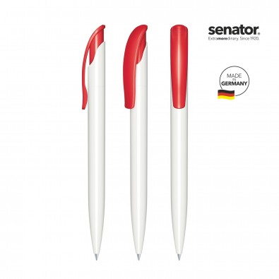 SENATOR Challenger Polished Basic Druckkugelschreiber, weiß/rot 186 SENATOR Challenger Polished Basic Druckkugelschreiber, weiß/rot 186
