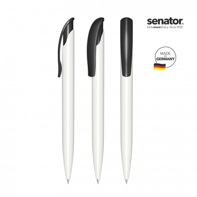 SENATOR Challenger Polished Basic Druckkugelschreiber, weiß/schwarz SENATOR Challenger Polished Basic Druckkugelschreiber, weiß/schwarz