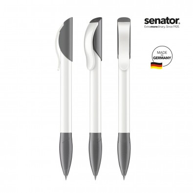 SENATOR Hattrix Polished Basic Druckkugelschreiber, weiß/grau cool gray 9 SENATOR Hattrix Polished Basic Druckkugelschreiber, weiß/grau cool gray 9